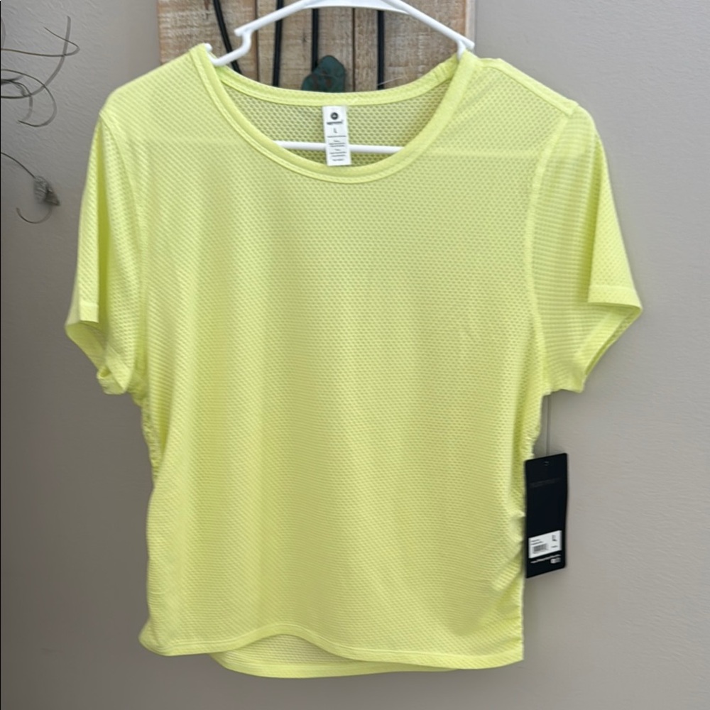 90 degree by flex for it Shadow Lime Mesh Women's Top size Large NWT